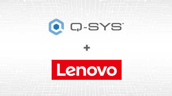 Q-SYS徽标 + Lenovo徽标